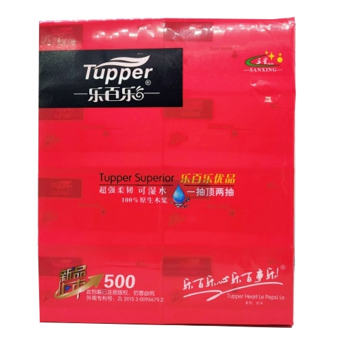 乐百乐超强柔韧可吸水抽纸8个*10条