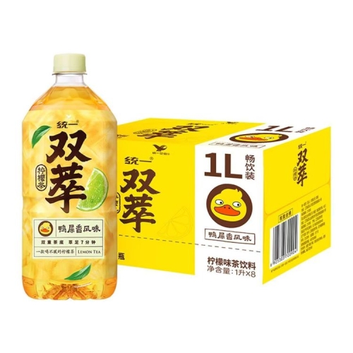 统一双萃柠檬茶鸭屎香风味1000ml*8瓶