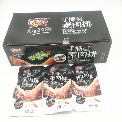 诚有味手撕素肉排豆制品（黑椒味）12克*50袋