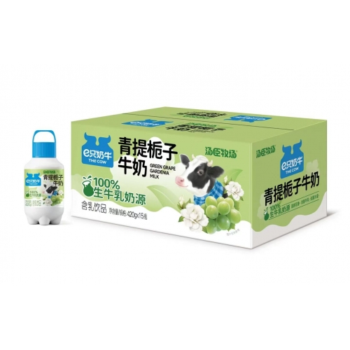 e只奶牛青提栀子牛奶450ml*15瓶